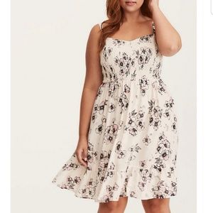 Torrid Floral Print Smoked Dress